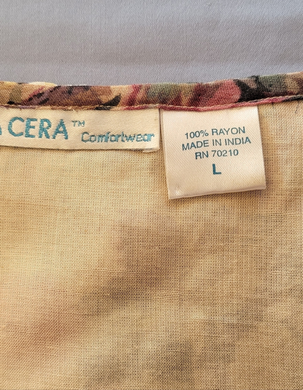 LA CERA...Floral Long Cream Maxi Dress (120) - Picture 9 of 9